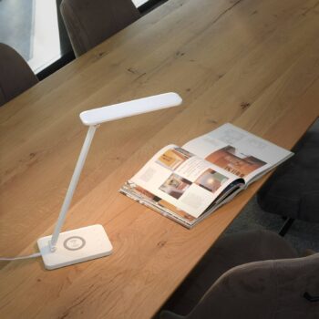 LED lampa na písací stôl Florentina, biela