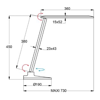 LED lampa na písací stôl Success s hodinami, biela