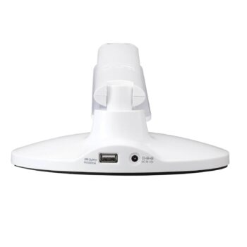 LED lampa na písací stôl Success s hodinami, biela