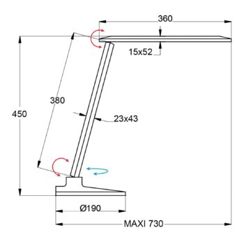 LED lampa na písací stôl Success s hodinami čierna