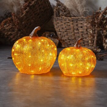 LED lampa na terasu Harvey Ø 20 cm oranžová plastová batéria