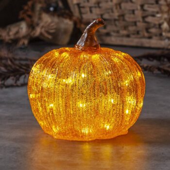 LED lampa na terasu Harvey Ø 20 cm oranžová plastová batéria