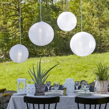 LED lampáš Flame Lantern, biela, 16 cm