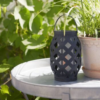 LED lampáš Flame Lantern, čierna, 23 cm