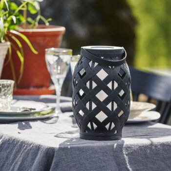 LED lampáš Flame Lantern, čierna, 23 cm