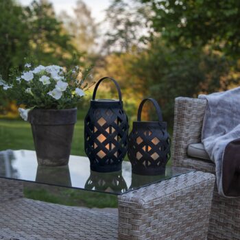 LED lampáš Flame Lantern, čierna, 23 cm