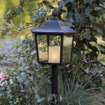 LED náhrobná lampa Flame Lantern, 52 cm