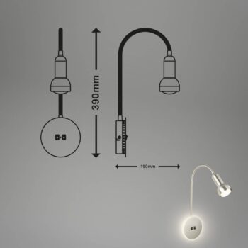 LED nást. lampa 2178012, dvoj. sp., niklová matná