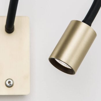 LED nástenná lampa Kurt matná mosadz ohybné rameno