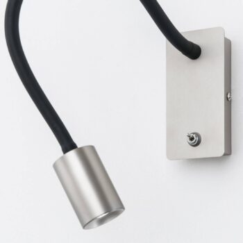 LED nástenná lampa Kurt matný nikel, ohybné rameno