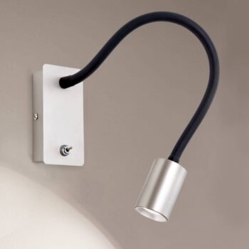 LED nástenná lampa Kurt matný nikel, ohybné rameno