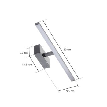 LED nástenná lampa Nala, čierna, Š 50 cm