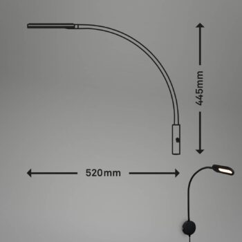 LED nástenné svetlo 2177015 so stmievačom, čierna