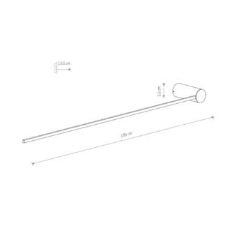 LED nástenné svetlo Arm L, výška 105 cm, čierne, kov