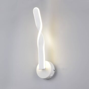 LED nástenné svetlo Ginko, biela matná, kov, výška 45,5 cm