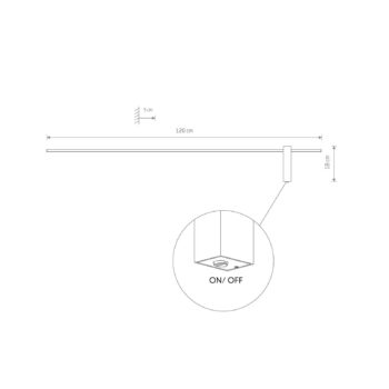 LED nástenné svetlo Motive L, šírka 120 cm, čierne, kov