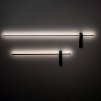 LED nástenné svetlo Motive M, šírka 80 cm, čierne, kovové