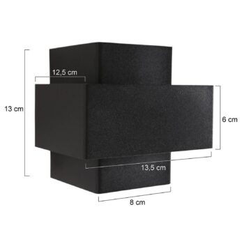 LED nástenné svetlo Muro 3367, čierne, hore/dole, G9, 2 700 K