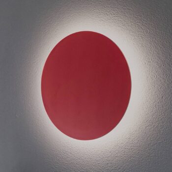 LED nástenné svetlo Orios Plus, červené, Ø 30 cm, oceľ