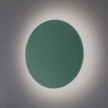 LED nástenné svetlo Orios Plus, zelené, Ø 30 cm, oceľ