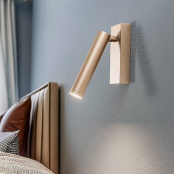 LED nástenné svetlo Rulo, zlatá, oceľ, 3000 K