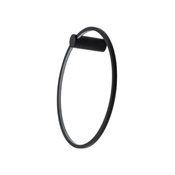 LED nástenné svetlo Saturno, čierne, Ø 50 cm, kov, 4 000 K