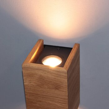 LED nástenné svetlo Shine-Wood dub 2xGU10 10x18cm