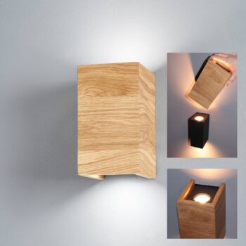 LED nástenné svetlo Shine-Wood dub 2xGU10 10x18cm