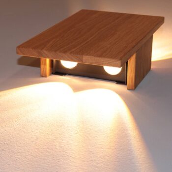 LED nástenné svetlo Shine-Wood dub 4xLED 15x25cm