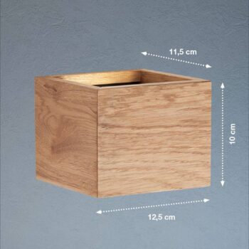 LED nástenné svetlo Shine-Wood, šírka 13 cm, dub/čierna, drevo