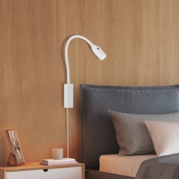 LED nástenné svetlo Sten, biele, výška 61 cm, ovládanie gestami