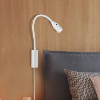 LED nástenné svetlo Sten, biele, výška 61 cm, ovládanie gestami