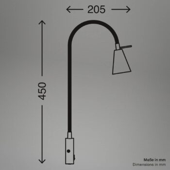 LED nástenné svetlo Tusa, béžové, kov, 45 cm, flexibilné rameno, GU10