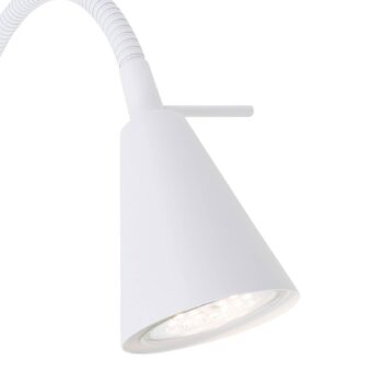 LED nástenné svetlo Tusa, biele, kov, 45 cm, flexibilné rameno