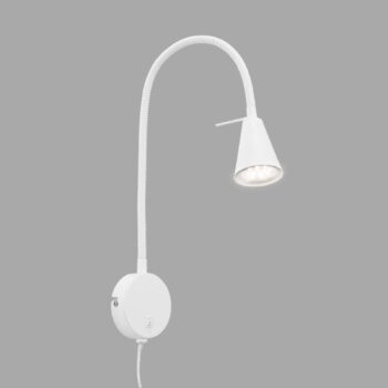 LED nástenné svetlo Tusa, biele, kov, 45 cm, flexibilné rameno