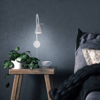 LED nástenné svetlo Tusa, biele, kov, 45 cm, flexibilné rameno
