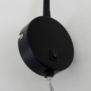 LED nástenné svetlo Tusa, čierne, kovové, 45 cm, flexibilné rameno