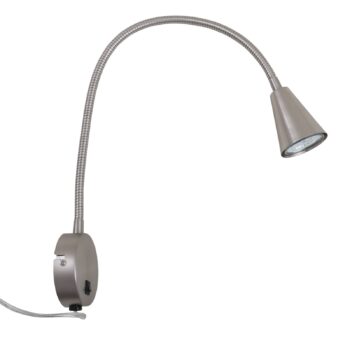 LED nástenné svetlo Tusa, nikl, kov, 45 cm, flexibilné rameno