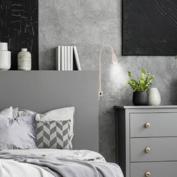LED nástenné svetlo Tuso, béžové, montáž na posteľ, kov, flexibilné rameno