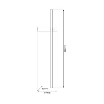 LED nástenné svetlo Vision, výška 30 cm, kov, čierna, 3 000 K