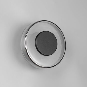LED nástenné svietidlo Celeste, čierna/chróm, Ø 22 cm sklo stmievateľné