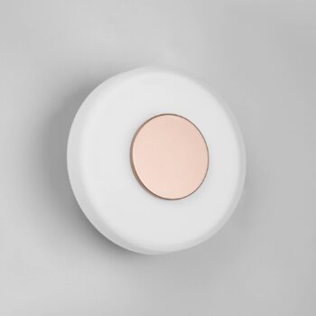 LED nástenné svietidlo Celeste, hnedá/biela, Ø 22 cm, sklo stmievateľné