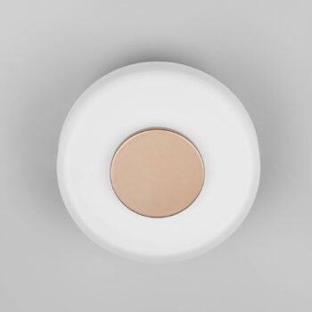 LED nástenné svietidlo Celeste, hnedá/biela, Ø 22 cm, sklo stmievateľné