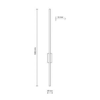 LED nástenné svietidlo Flash, čierne, výška 108 cm kovové 1-svetlo