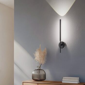LED nástenné svietidlo Focus čierne 46,5 cm kovové 2-svetelné nastaviteľné