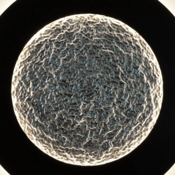LED nástenné svietidlo Luna Pietra, hnedo-čierno-strieborné, Ø 80 cm