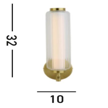 LED nástenné svietidlo Mod, mosadzná farba, 3-stupňové stmievanie, oceľ