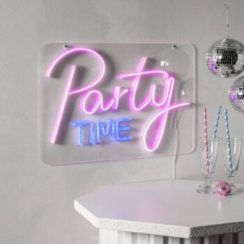 LED nástenné svietidlo Party Time, ružové/biele plexisklo 48 x 36 cm USB