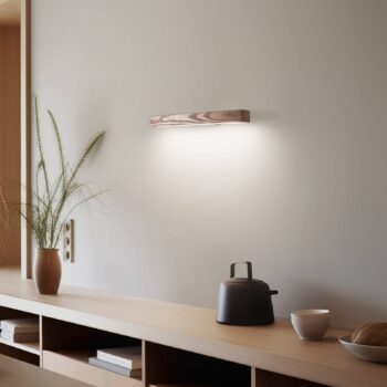 LED nástenné svietidlo Teo, orech, 46 cm, 3000 K