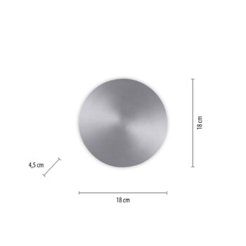 LED nástenné svietidlo na batérie Puntua Ø 18 cm hliník